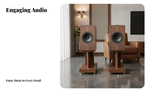 Adjustable Feet Solid Wood Speaker Stand Vibration Reduction Bookshelf Speaker Stand Shock Absorbing Audio Accessory High-Fidelity Grade for Audiophiles, Home Theater