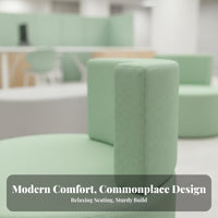 Minimalist Design Curved Sectional Couch Comfortable Upholstery Commercial Furniture Wear-Resistant Modular Sofa Two-Tone Color Scheme for Visitors, Office Workers, Interior Designers, Reception Area, Lobby, Waiting Room, Bedroom