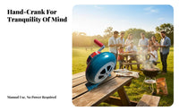 Sturdy Iron Gears Hand Crank Air Blower No Electricity Needed Portable Grill Blower Easy to Operate Manual BBQ Fan High Effectiveness for Campers, Outdoor Enthusiasts, Homeowners, Barbecue, Camping, Picnics, Backyard