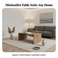 Minimalist Design Japanese Floor Table Stable Structure Japanese Design Coffee Table Wobblewobble-Resistant Furnishing Spacious Tabletop for Minimalists, Students, Friends, Bay Window, Balcony, Living Room, Small Areas