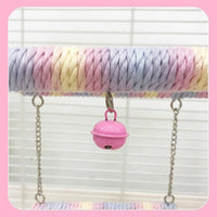 Bird Swing Double Layer Rope Parrot Perch, Parrot Toy with Bells, Bird Rope Cockatiel Perch for Budgies, Parakeet, and Small Parakeets Cage