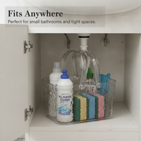 Portable Clear Shower Caddy Basket with Handle for Bathroom Dormitory Toiletries Storage