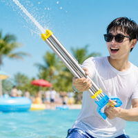 Extendable Stainless Steel Water Gun, High-Pressure Water Sprayer with Dual Nozzle for Various Spray Patterns, Waterproof, 54-93cm