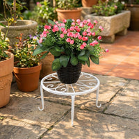 Plant Stand for Single Potted Flowers, Metal Plant Stands Indoor and Outdoor Metal Pot Holder, Small Plant Pot Stand Indoor, 24x24x13cm Size