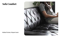 Nordic Influence 3-Seater rugged Settee Modern Design Multi-Piece Seating Group Minimalist look Sofa Designer Look for Small Apartment Dwellers, Interior Designers, Office Managers, Reception Area, Lounge