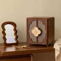 Wooden Jewelry Box Large Capacity Multi-Layer Jewelry Cabinet Dust-Resistant Household Storage for Bedroom