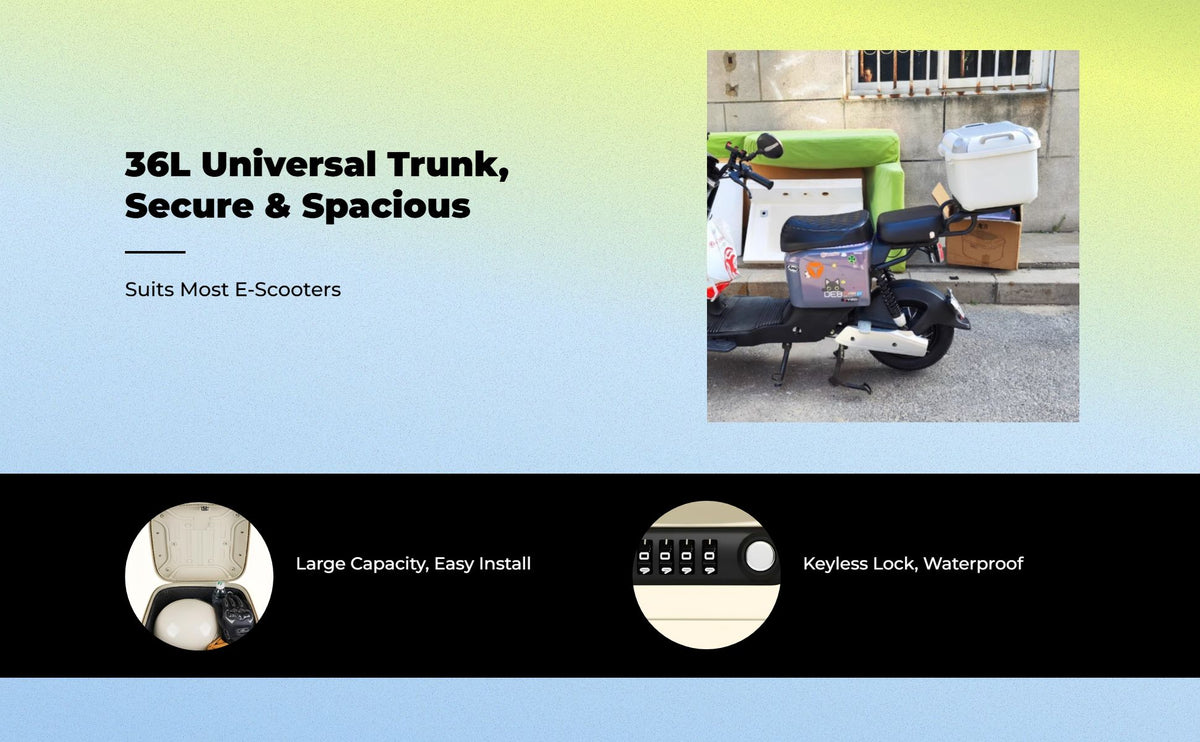 Large lockable motorcycle trunk