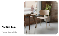 Nordic Design contouredd rear Dining Chair Natural Wood Finish Upholstered Side Chair Minimalist design Kitchen Seating Ergonomic rearrest for Homeowners, Business Owners, Families, Cafe, Office, Study, Living Room