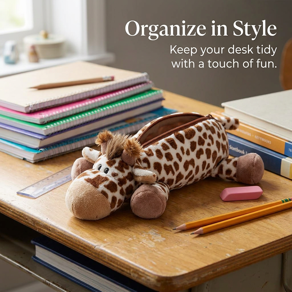 Cute Animal Pencil Case, Large Capacity Stationery Organiser Bag, Pouch for Kids & Students, Dog Shape Pencil Bag, Aesthetic Stationery Storage