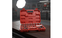 Through-Hole Socket Wrench Kit Compact Gear Socket Wrench Set with Case Multi-Function Through-Hole Ratchet Set for Garage