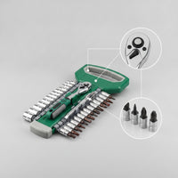 30 Pieces Metric Socket and Ratchet Tool Kit Quick-Release Socket Set with Storage Case Reversible Tools Long-Lasting for Garage