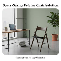 Foldable Wooden Chair Sturdy Frame Upholstered Wooden Folding Chair for Parties