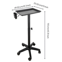 Salon Cart with Aluminum Tray Mobile Salon Tray Cart Sturdy for Hair Studios