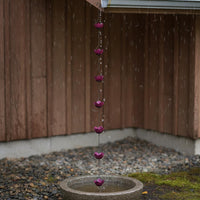 Floral Rain Chain Rainwater Collection Outdoor Decor Soothing Water Sound