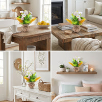 Easter Egg Floral Arrangement Easter Egg Tree Easy to Maintain , Colorful Twig Tree Easter Table Decorations with Eggs Fake Flower Bouquet for Home, Farmhouse