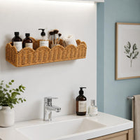 Rectangular Woven Basket Decorative Storage Basket Breathable