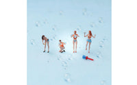 4 Pieces Collectible 1:64 Car Wash Girl Set Hand-Painted Car Scene Display Scene Figures for Collectors, Display Case