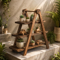 3 Tier Cupcake Stand Decorative Wood Serving Platter Natural Grain for Bakery