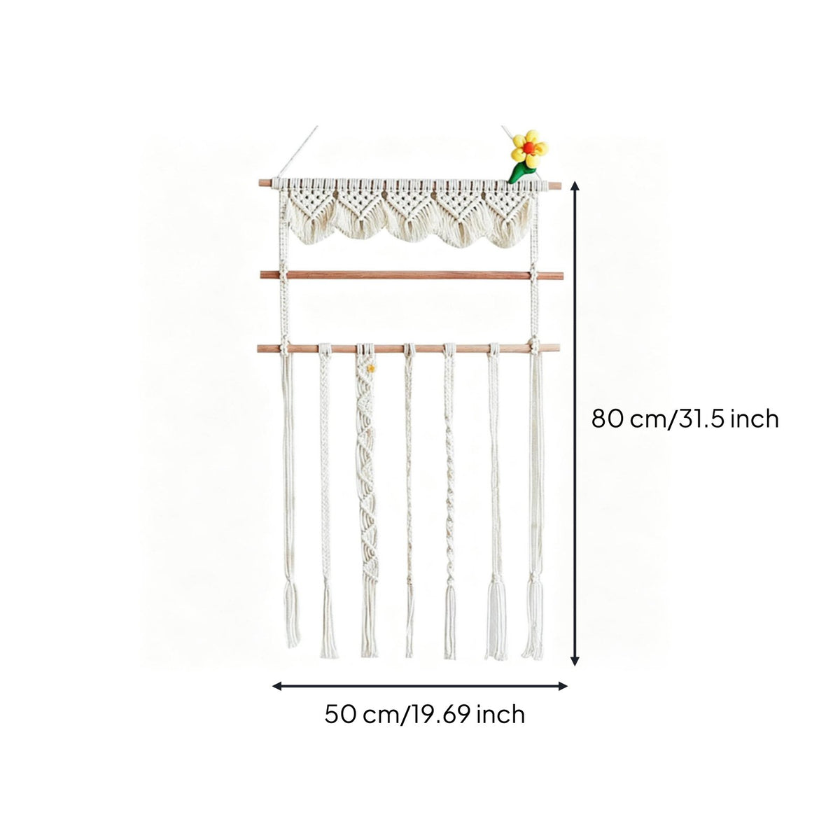 Macrame Hanging Shelf Lightweight Boho Wall Decor Environmentally Conscious