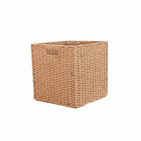 Imitation Rattan Cube basket with Handles Shelf Basket Hollowed-available for Living Room