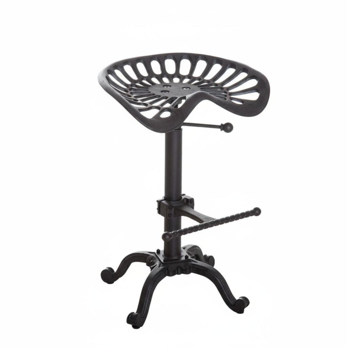Adjustable Saddle Stool Utilitarian Aesthetic Backless Saddle Stool Vintage Design With Footrest for Bar Owners, Restaurant