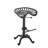 Adjustable Saddle Stool Utilitarian Aesthetic Backless Saddle Stool Vintage Design With Footrest for Bar Owners, Restaurant