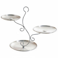 3-Tier Fruit Plate Stand Stainless Steel Gold Cupcake Holder Light Luxury Design