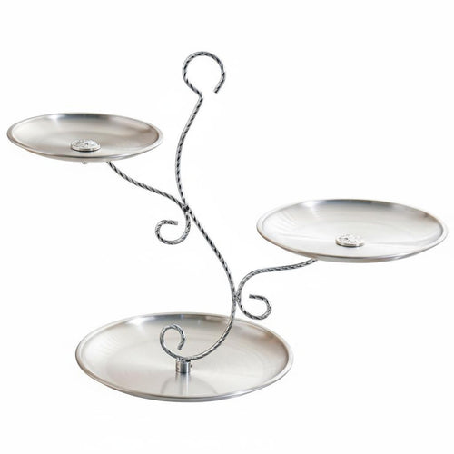 3-Tier Fruit Plate Stand Stainless Steel Gold Cupcake Holder Light Luxury Design