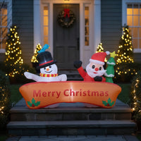 Inflatable Banner Lighted Christmas Inflatable Snowman Yard Decoration Three-Dimensional Holiday Display Waterproof