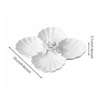 Embossed Flower Plate Set Decorative Raised Design Blossom Relief Dinnerware
