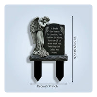 Resin Angel Stake Outdoor Angel Grave Marker Memorial Gift for Graveyard