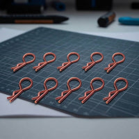 10 Pieces Metal R-Clip Compact R-Pin Lightweight Retaining Pin with Loop Reusable for Model Builders, Hobbyists, RC Cars