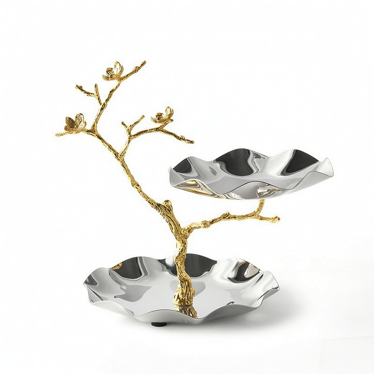 Serving Stand with Bowls Decorative Two-Tier Serving Platter Stable Two-Tier Fruit Bowl for Hosts