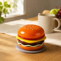 Hamburger-Shaped Ceramic Dish Wavy-Edged Hamburger Shaped Ceramic Dish