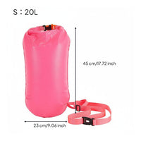 Double Design Swimming Safety Buoy Thickened Nylon Material Outdoor Water Swim Buoy Built-in Emergency Whistle for Triathletes, Lakes, Sea