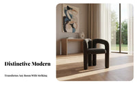 Upholstered Curved Chair Soft Cushioning Vanity Stool Modern Stylish Contoured Rearrest for Interior Design Lovers, Bedroom