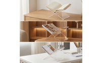 Interlocking X-Shaped Display Stand Freestanding Acrylic Book Stand Clear Tabletop Book Display Transparent for Readers, Students, Desktop, Reading Nooks