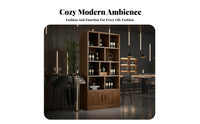 Wooden Beverage Cabinet New Chinese Design Floor Standing Display Shelf Solid Wood Floor Standing Storage Cabinet for Collectors, Adults, Restaurant