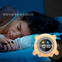 跨境新款睡眠训练闹钟灯USB充电床头伴睡白噪音睡眠辅助夜灯