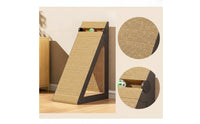Freestanding Cat Scratching Ramp Wooden Triangular Cat Scratcher Angled Pet Supply for Indoor Cats, Kittens, Corner, Living Room, Home
