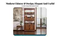 New Chinese aesthetic Collectible Showcase Multimulti-tier Shelving Asymmetrical Curio Cabinet Large Capacity Display Shelf Sturdy Construction for Book Lovers, Interior Designers, Study Room, Home Office, Entrypath, Playroom