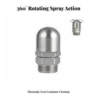Stainless Steel Container Cleaning Nozzle Easy to Install 360 Degree Container Washing Nozzle Low Noise Operation