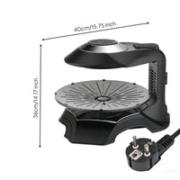 Infrared Electric BBQ Grill with Circular Plate Indoor Tabletop Grill Easy to Clean Low-Oil for Kitchen