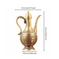 Brass Beverage Teapot  Luxury Chinese Blessing Flagon House Decoration for Home Bar