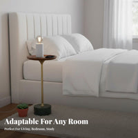 Space-Saving Design C-Shaped Side Table Minimalist and aesthetic Household Furniture Sturdy Frame Easy Assembly for Apartment Dwellers, telecommuting Workers, Living Room, Beside Sofa, Small areas, Home Office