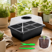 Seedling Raising Tray, With Lid, Set of 3, Plastic, With Transparent Humidity Dome, For Home Gardening, For Beginner Gardeners