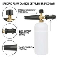 Car Wash Foam Sprayer for Efficient Washing and Care, Durable Alloy Foam Lance with Adjustable Soap, 23*13*10cm Bottle