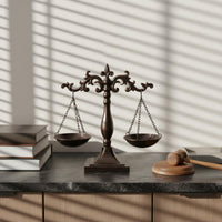 2 Pieces Decorative Balance Scale Sturdy Iron Ornate Justice Scale Metal Craft
