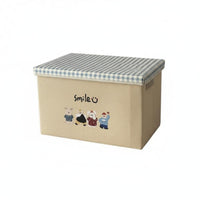 Collapsible Cartoon Print Cube with Lid Foldable Design Collapsible Lidded Box