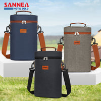 2-Pack Red Wine Cooler Bag with Ice Storage, PEVA Insulated Thermal Bag